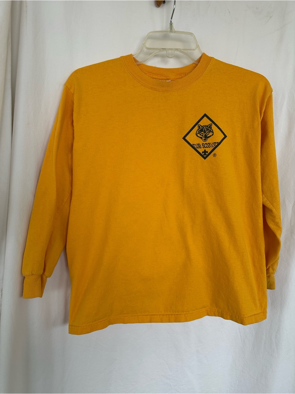 Cub Scouts Youth Large Cotton Yellow Long Sleeve Tee